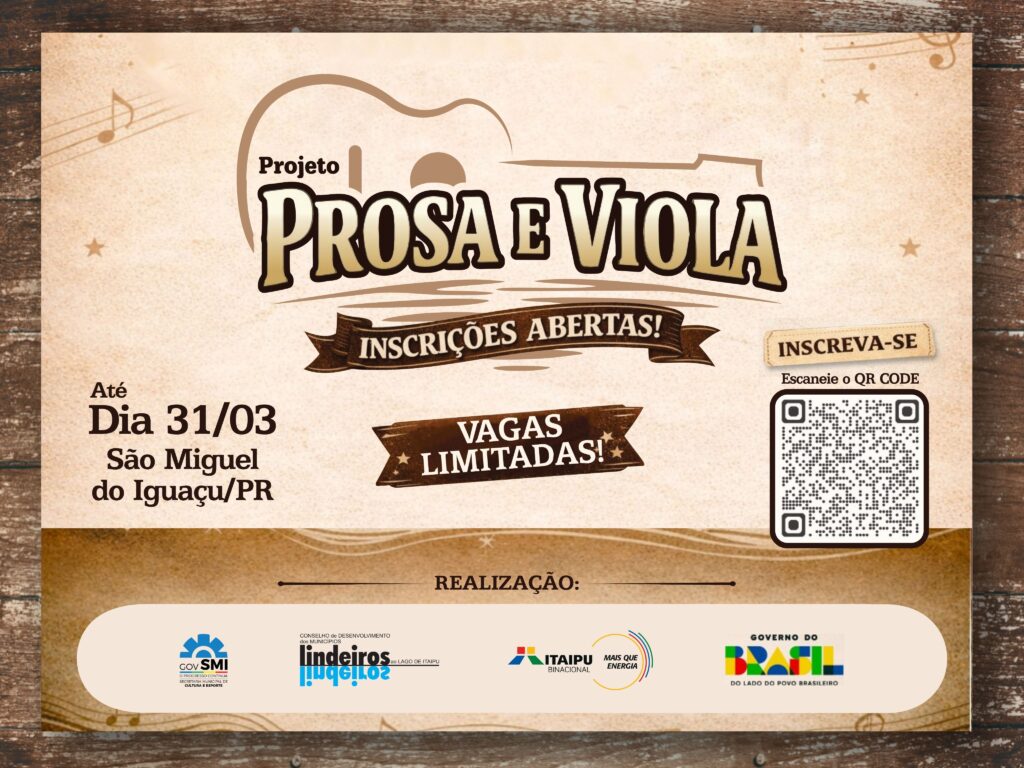 Estão abertas as inscrições para o Projeto Prosa e Viola com aulas gratuitas de viola caipira